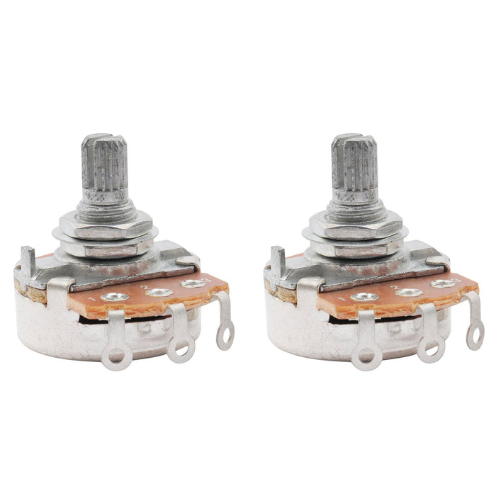 musiclily basic 250k metric coarse 18 spline split short shaft pots audio linear taper potentiometers for electric guitar bass m595 2, 2 pcs