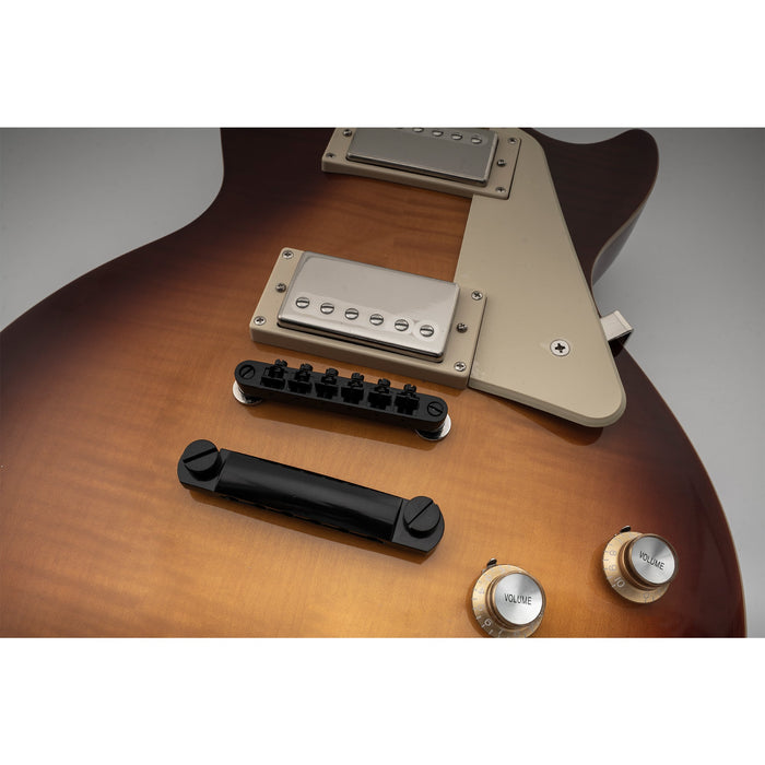 Musiclily Basic 10.4mmピッチ 10.5mmピッチ ABR-1 Tune-O-Matic チューンオートマチック ブリッジとストップテイルピースセット LPスタイルなエレキギター用 クローム