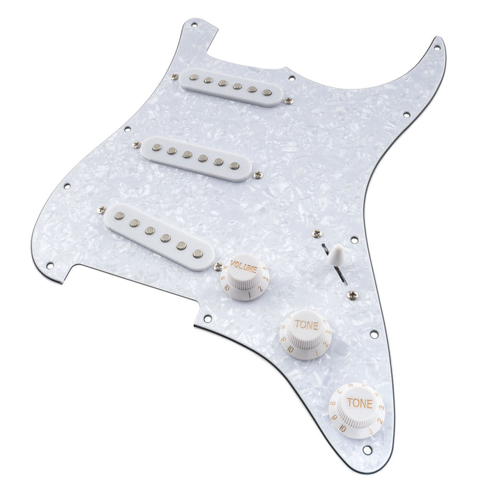 Musiclily Basic Pre-cablato Loaded Standard ST-SSS Battipenna con pickup single coil con magnete in ceramica per chitarra elettrica stile Strat
