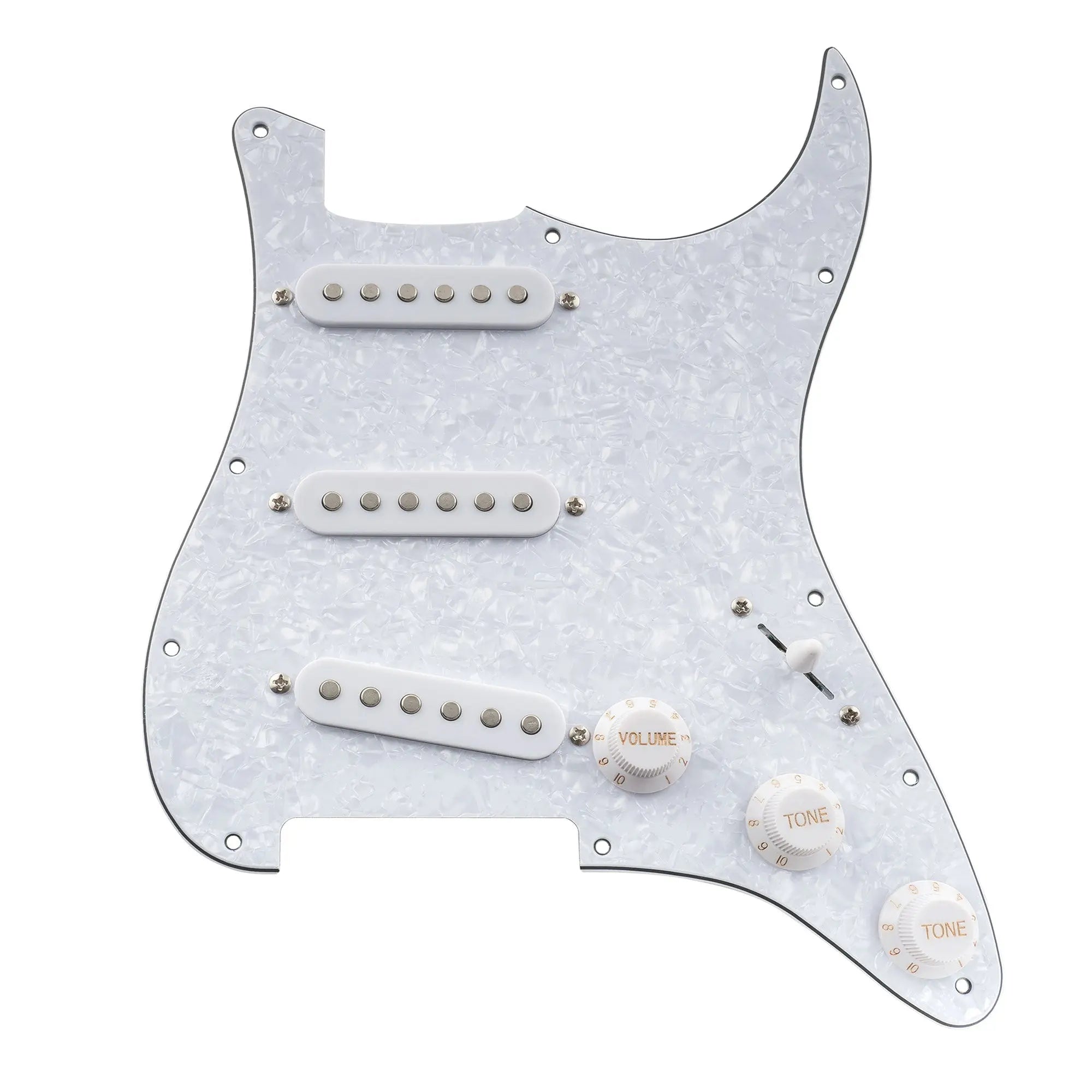 musiclily basic pre wired loaded standard st sss pickguard with ceramic magnet single coil pickups set for strat style electric guitar m276p