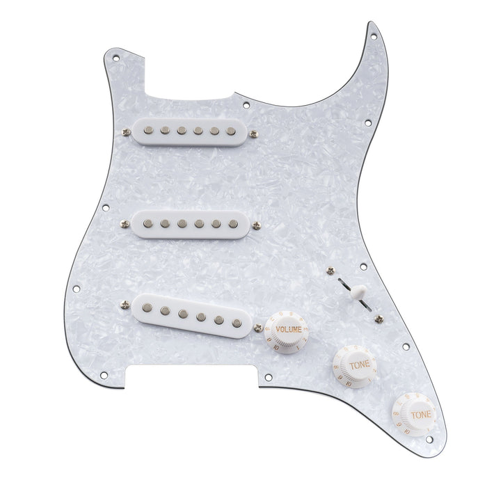 musiclily basic pre wired loaded standard st sss pickguard with ceramic magnet single coil pickups set for strat style electric guitar m276p
