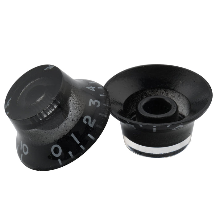 Perillas Musiclily Basic Metric Coarse de 18 ranuras con forma de campana y sombrero de copa, control de volumen y tono para guitarra eléctrica Epiphone LP SG Style (juego de 4)