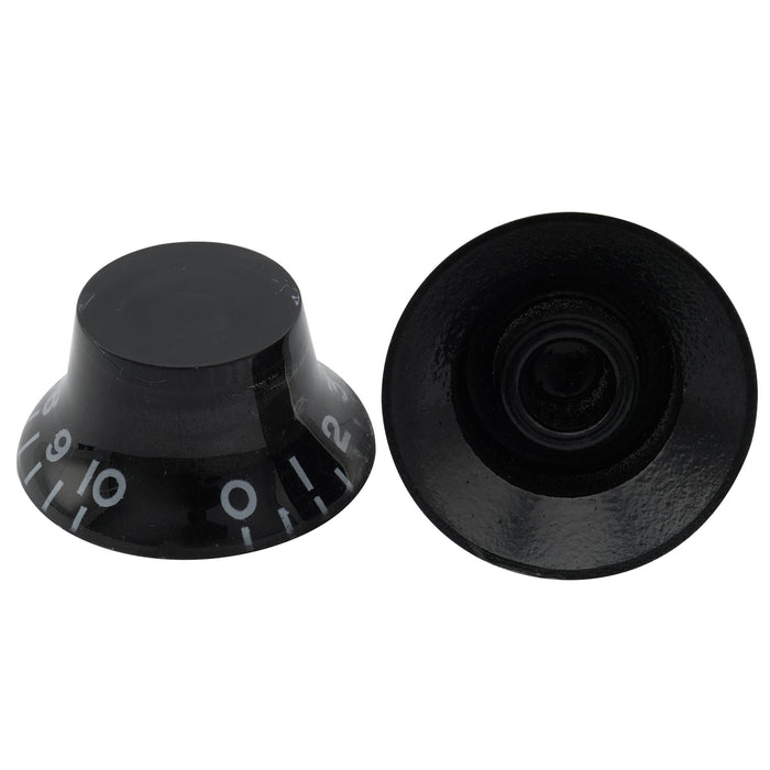 Perillas Musiclily Basic Metric Coarse de 18 ranuras con forma de campana y sombrero de copa, control de volumen y tono para guitarra eléctrica Epiphone LP SG Style (juego de 4)