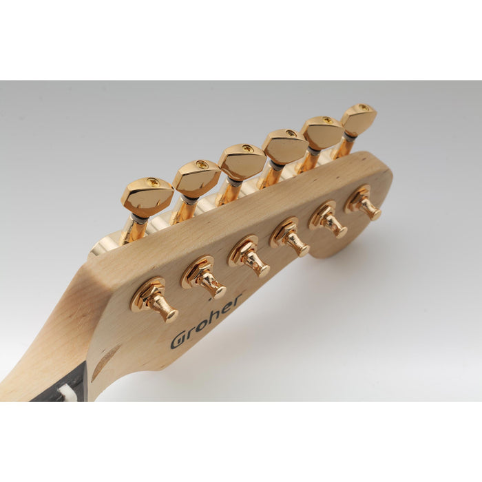 Musiclily Basic R15A Singolo Rapporto 15:1 Testata Macchina Intera Sigillata per Accordatura Lato Basso con Pulsante Esagonale per Chitarra Elettrica Stile Strat Tele