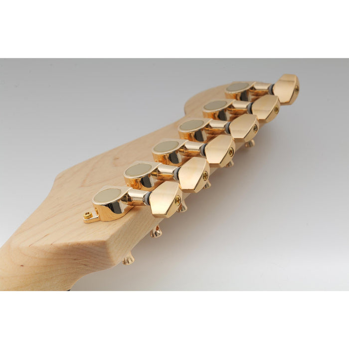 Musiclily Basic R15A Singolo Rapporto 15:1 Testata Macchina Intera Sigillata per Accordatura Lato Basso con Pulsante Esagonale per Chitarra Elettrica Stile Strat Tele