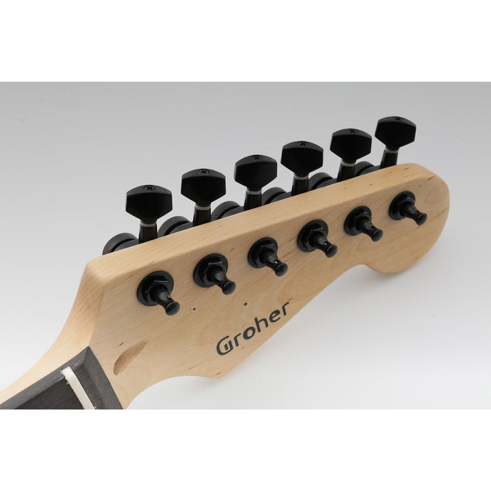 Ensemble de chevilles de tête d'accordage Musiclily Basic R15A, 6-en-ligne, mécaniques verrouillables pour guitare style Strat/Tele