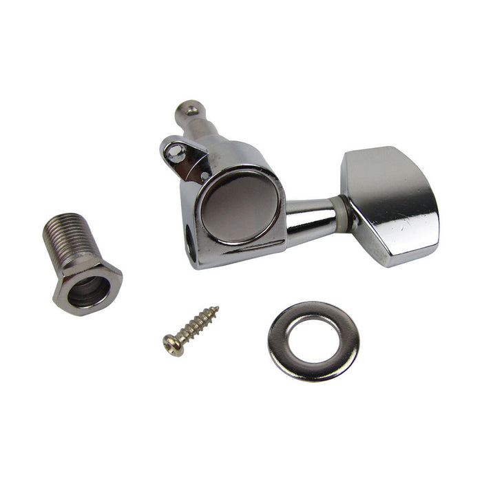 Musiclily Basic R15A Singolo Rapporto 15:1 Testata Macchina Intera Sigillata per Accordatura Lato Treble con Pulsante Esagonale Grande per Chitarra Acustica Elettrica