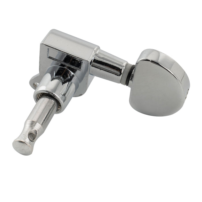 Musiclily Basic R15A Singolo Rapporto 15:1 Testata Macchina Intera Sigillata per Accordatura Lato Treble con Pulsante a Mezzaluna per Chitarra Acustica Elettrica