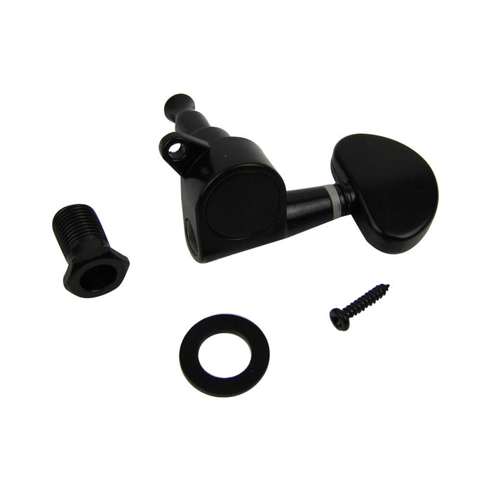 Musiclily Basic R15A Singolo Rapporto 15:1 Testata Macchina Intera Sigillata per Accordatura Lato Treble con Pulsante a Mezzaluna per Chitarra Acustica Elettrica