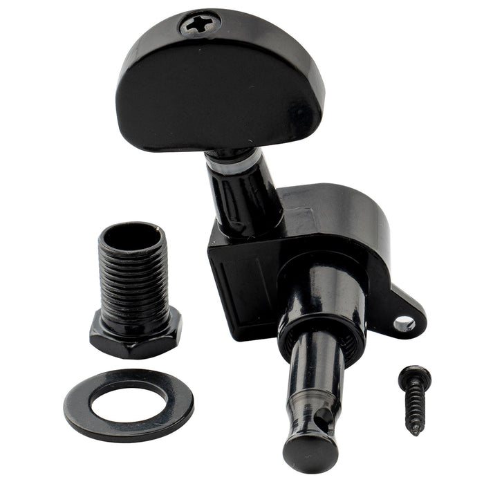 Musiclily Basic R15A Singolo Rapporto 15:1 Testata Macchina Intera Sigillata per Accordatura Lato Treble con Pulsante a Mezzaluna per Chitarra Acustica Elettrica