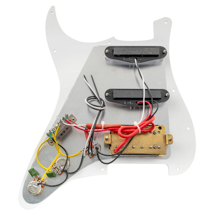 Part of musiclily basic pre wired loaded st hss pickguard with ceramic pickups for strat style electric guitar m766p