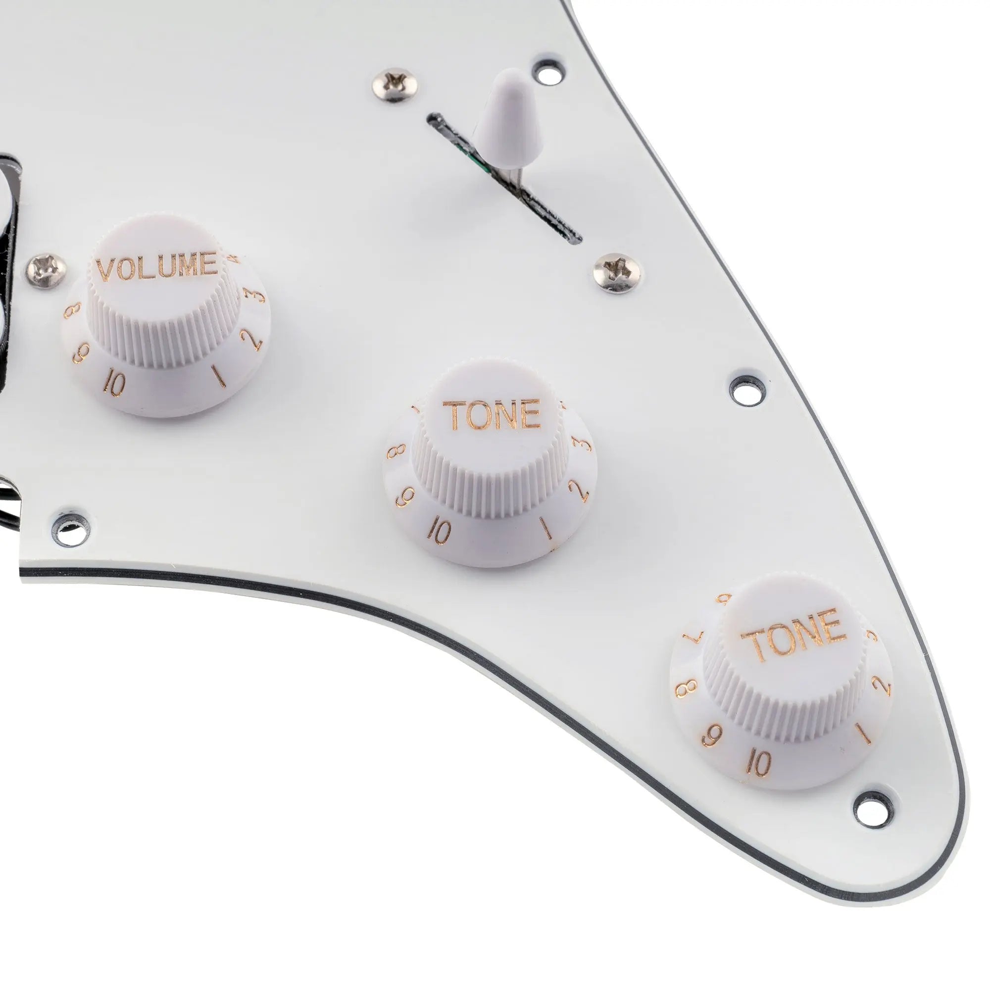 musiclily basic pre wired loaded st hss pickguard with ceramic pickups for strat style electric guitar m766p details
