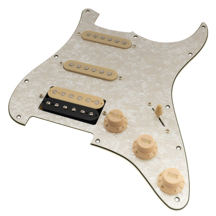 Musiclily Basic Pre-wired Loaded ST-HSS Pickguard with Ceramic Pickups for Strat Style Electric Guitar