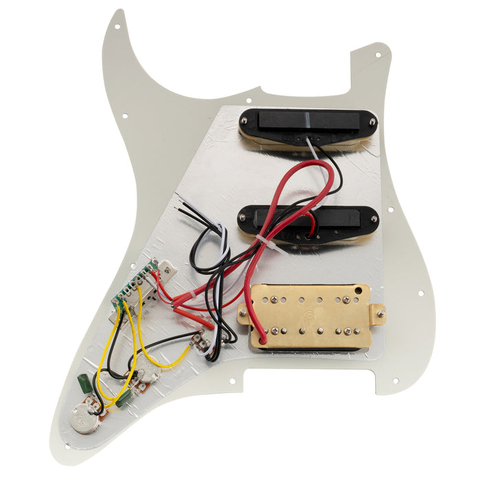 Musiclily Basic Pre-wired Loaded ST-HSS Pickguard with Ceramic Pickups for Strat Style Electric Guitar