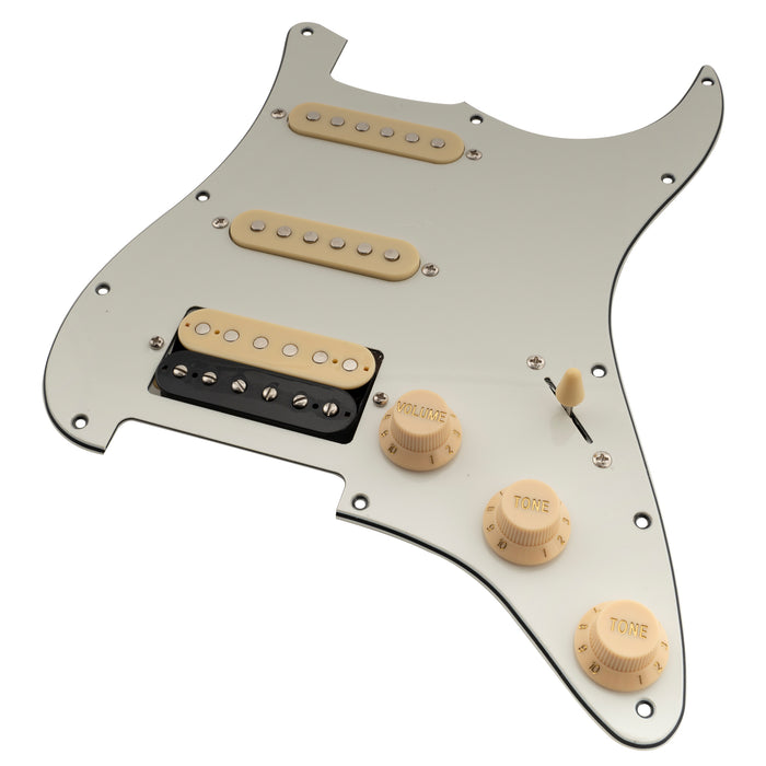 Musiclily Basic Pre-wired Loaded ST-HSS Pickguard with Ceramic Pickups for Strat Style Electric Guitar