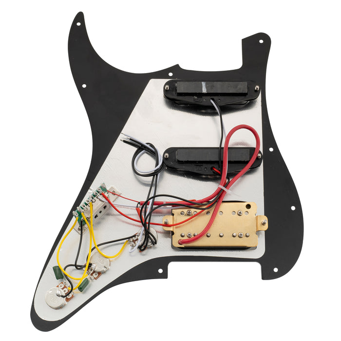 Musiclily Basic Pre-wired Loaded ST-HSS Pickguard with Ceramic Pickups for Strat Style Electric Guitar