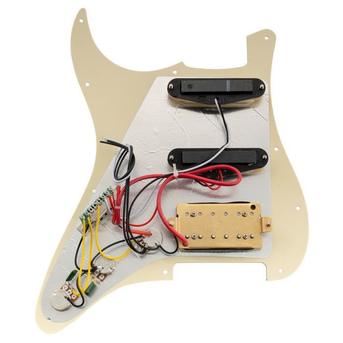 Musiclily Basic Pre-wired Loaded ST-HSS Pickguard with Ceramic Pickups for Strat Style Electric Guitar