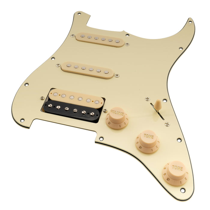 Musiclily Basic Pre-wired Loaded ST-HSS Pickguard with Ceramic Pickups for Strat Style Electric Guitar