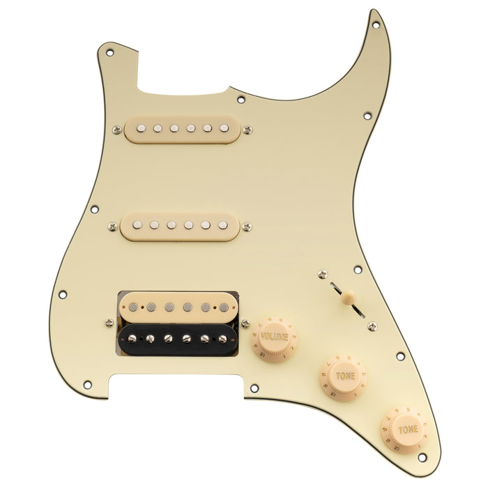 Musiclily Basic Pre-wired Loaded ST-HSS Pickguard with Ceramic Pickups for Strat Style Electric Guitar