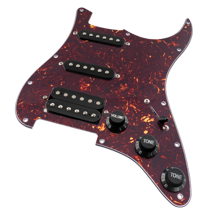 Musiclily Basic Pre-wired Loaded ST-HSS Pickguard with Ceramic Pickups for Strat Style Electric Guitar