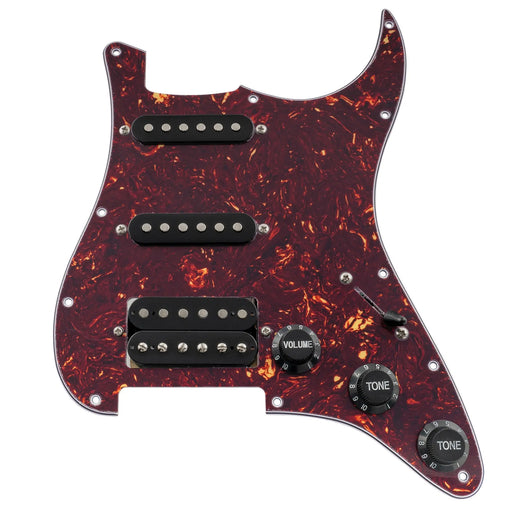 musiclily basic pre wired loaded st hss pickguard with ceramic pickups for strat style electric guitar m766p, tortoise shell