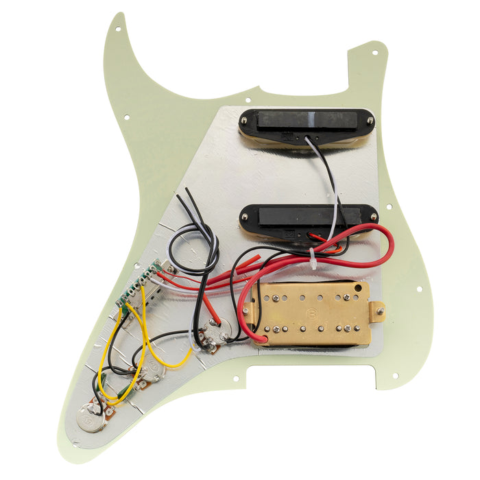 Musiclily Basic Pre-wired Loaded ST-HSS Pickguard with Ceramic Pickups for Strat Style Electric Guitar