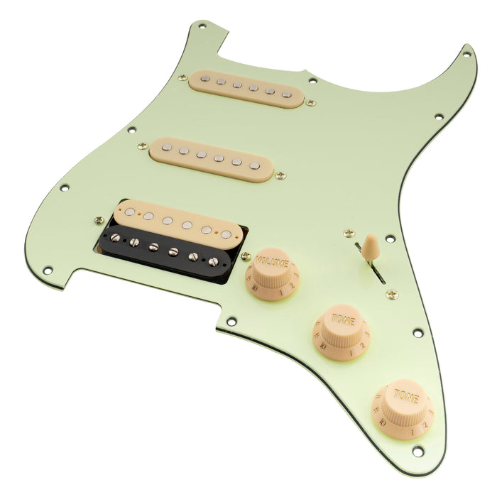 Musiclily Basic Pre-wired Loaded ST-HSS Pickguard with Ceramic Pickups for Strat Style Electric Guitar