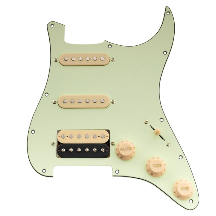 Musiclily Basic Pre-wired Loaded ST-HSS Pickguard with Ceramic Pickups for Strat Style Electric Guitar