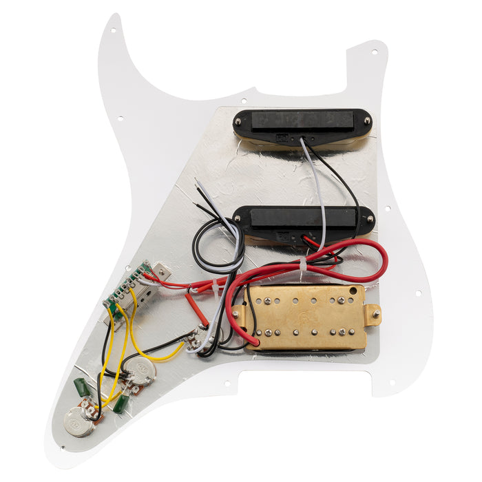 Musiclily Basic Pre-wired Loaded ST-HSS Pickguard with Ceramic Pickups for Strat Style Electric Guitar
