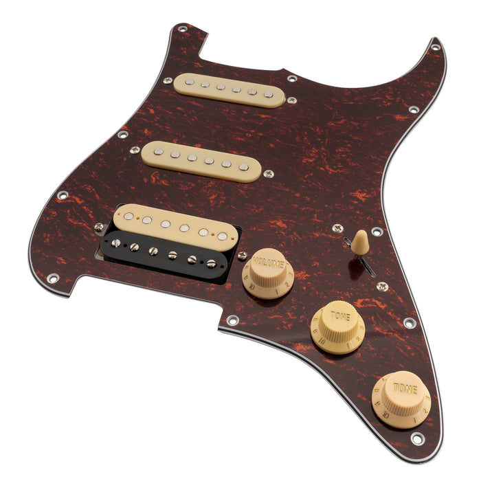 Musiclily Basic Pre-wired Loaded ST-HSS Pickguard with Ceramic Pickups for Strat Style Electric Guitar