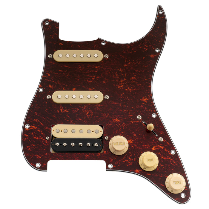 Musiclily Basic Pre-wired Loaded ST-HSS Pickguard with Ceramic Pickups for Strat Style Electric Guitar