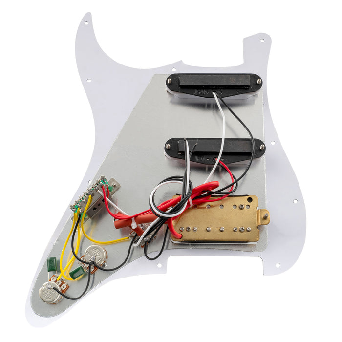 Musiclily Basic Pre-wired Loaded ST-HSS Pickguard with Ceramic Pickups for Strat Style Electric Guitar