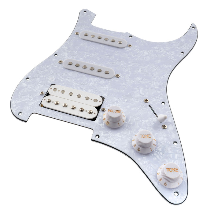 Musiclily Basic Pre-wired Loaded ST-HSS Pickguard with Ceramic Pickups for Strat Style Electric Guitar