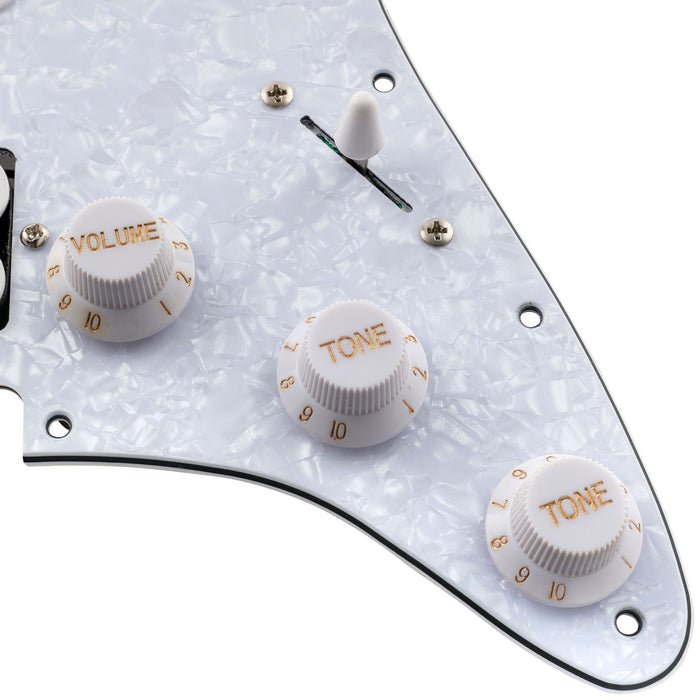 Musiclily Basic Pre-wired Loaded ST-HSS Pickguard with Ceramic Pickups for Strat Style Electric Guitar