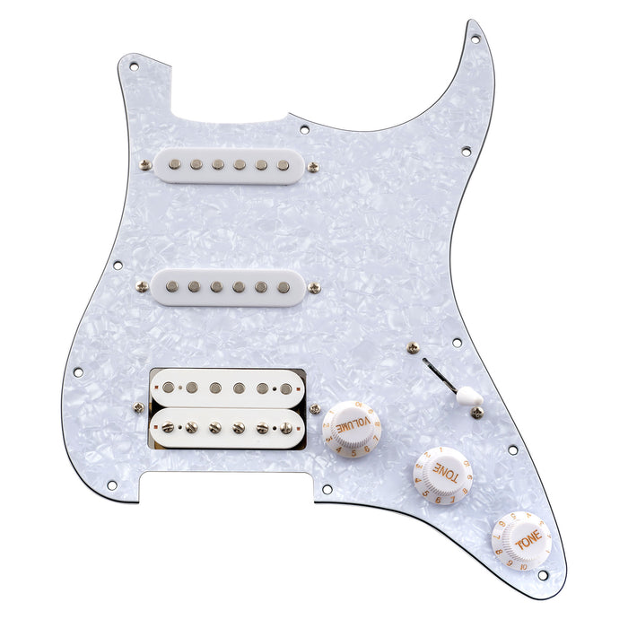 Musiclily Basic Pre-wired Loaded ST-HSS Pickguard with Ceramic Pickups for Strat Style Electric Guitar