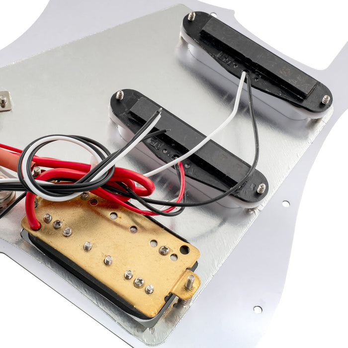 Musiclily Basic Pre-wired Loaded ST-HSS Pickguard with Ceramic Pickups for Strat Style Electric Guitar