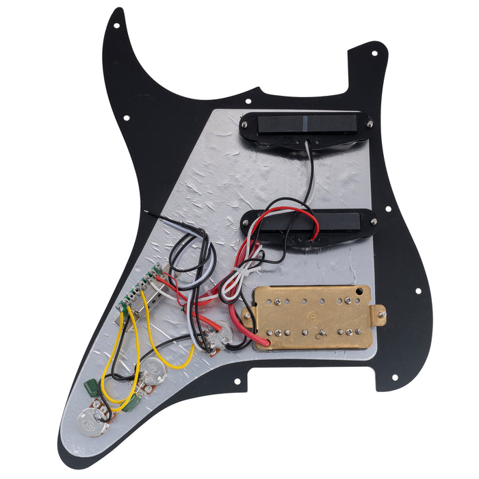 Musiclily Basic Pre-wired Loaded ST-HSS Pickguard with Ceramic Pickups for Strat Style Electric Guitar