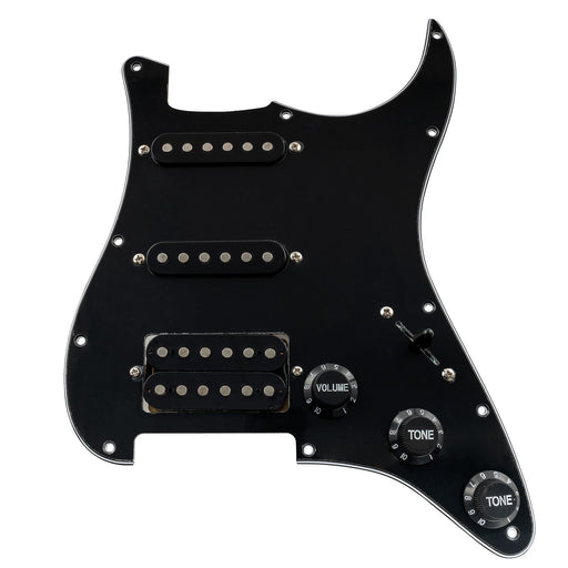 musiclily basic pre wired loaded st hss pickguard with ceramic pickups for strat style electric guitar m766p
