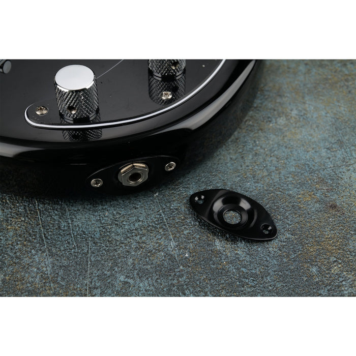 Plaques jack ovales de sortie pour guitare basse Musiclily Basic Steel, lot de 2