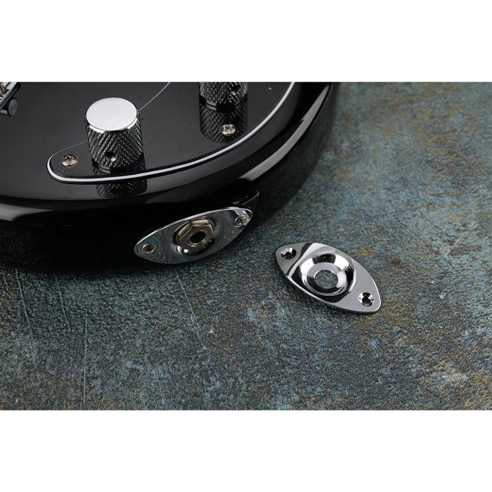 Plaques jack ovales de sortie pour guitare basse Musiclily Basic Steel, lot de 2