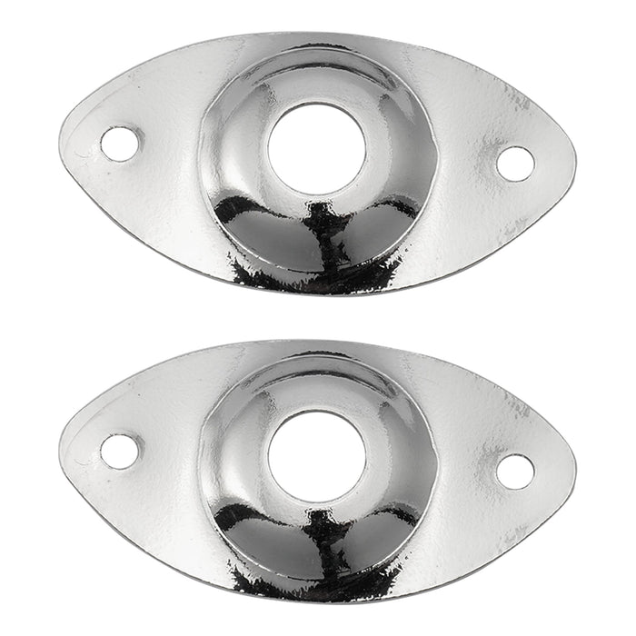 Plaques jack ovales de sortie pour guitare basse Musiclily Basic Steel, lot de 2