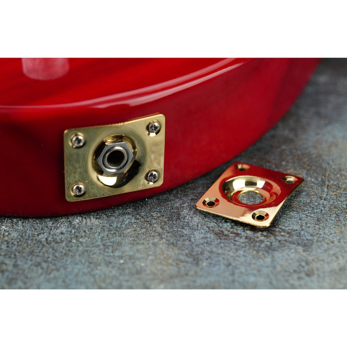 Plaque jack rectangulaire en acier Musiclily Basic pour guitare électrique ou basse, lot de 2