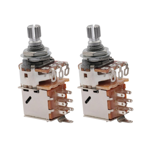 musiclily basic 500k metric coarse 18 spline split short shaft pots push pull audio linear taper potentiometers for electric guitar bass m907 2