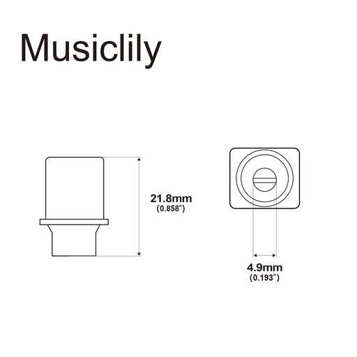Dimensions of musiclily basic imported style plastic top hat tele style switch tips for 3 way toggle switch m975 5