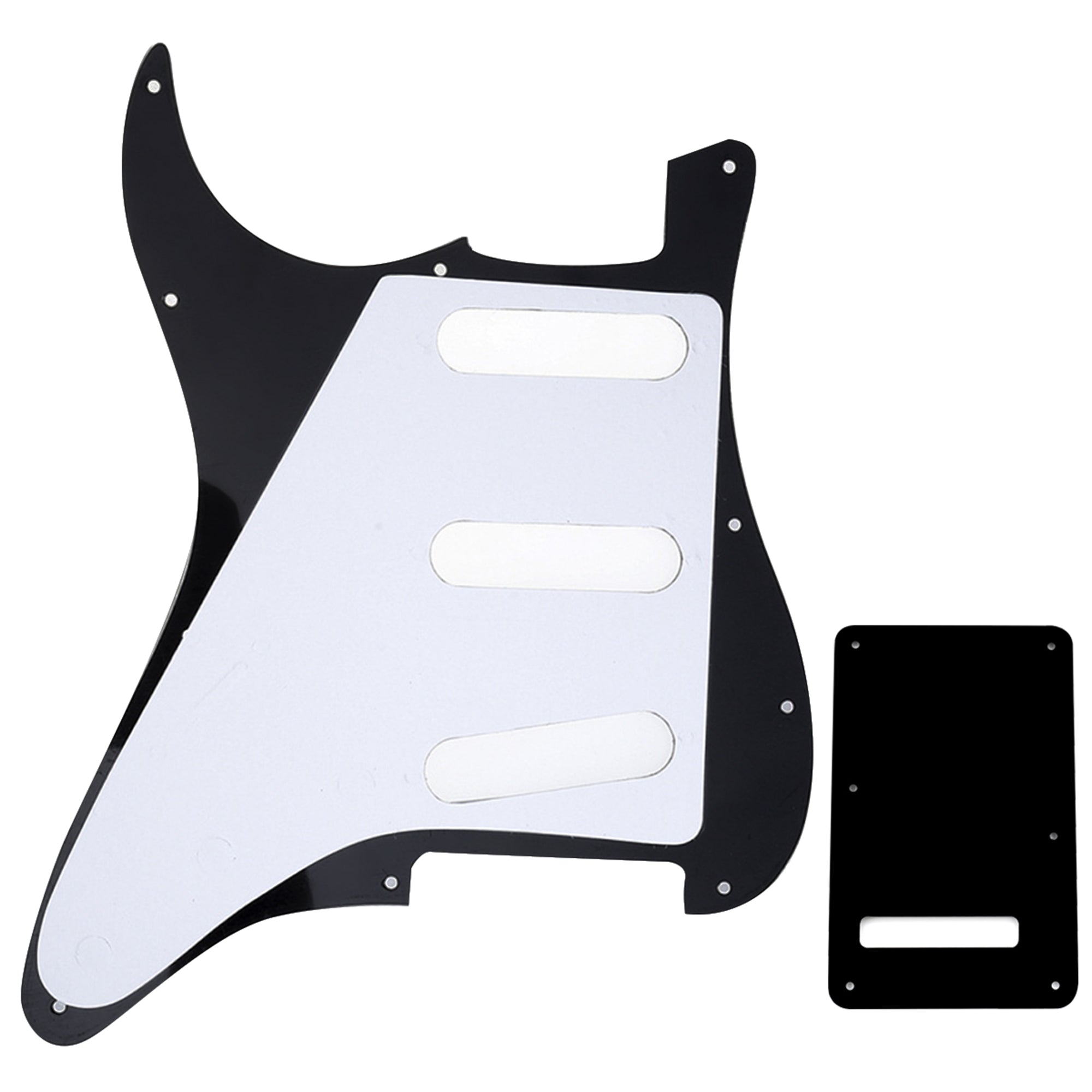 Application of musiclily pro sss 11 hole strat guitar pickguard and backplate set for fender usa mexican standard strat modern style 1 3 4ply mx0111mx0021p