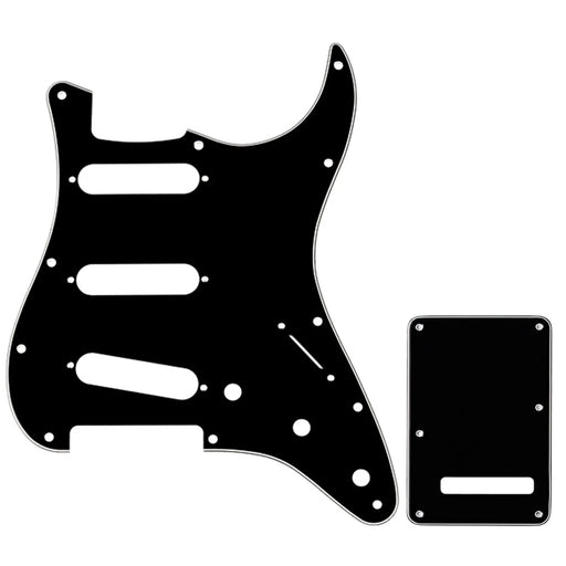 musiclily pro sss 11 hole strat guitar pickguard and backplate set for fender usa mexican standard strat modern style 1 3 4ply mx0111mx0021p