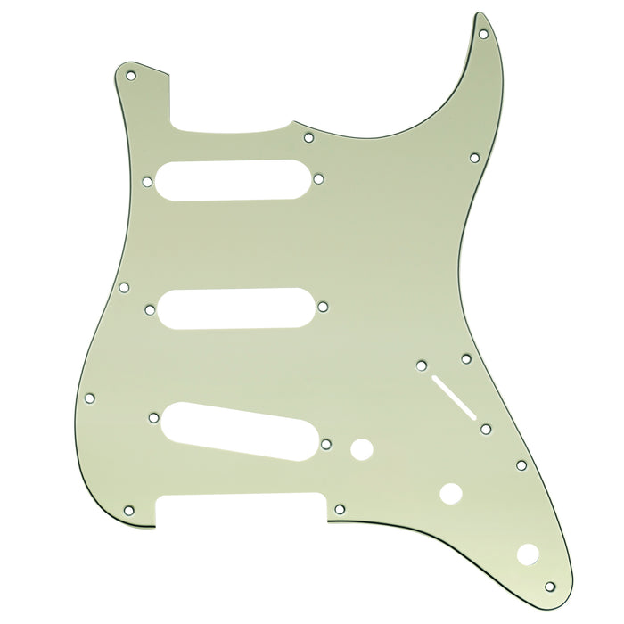 Wholesale-Musiclily Pro SSS 11-Loch Strat Gitarren-Pickguard für Fender USA/Mexiko Standard Strat Modern Style, 3-lagig Vintage Mintgrün