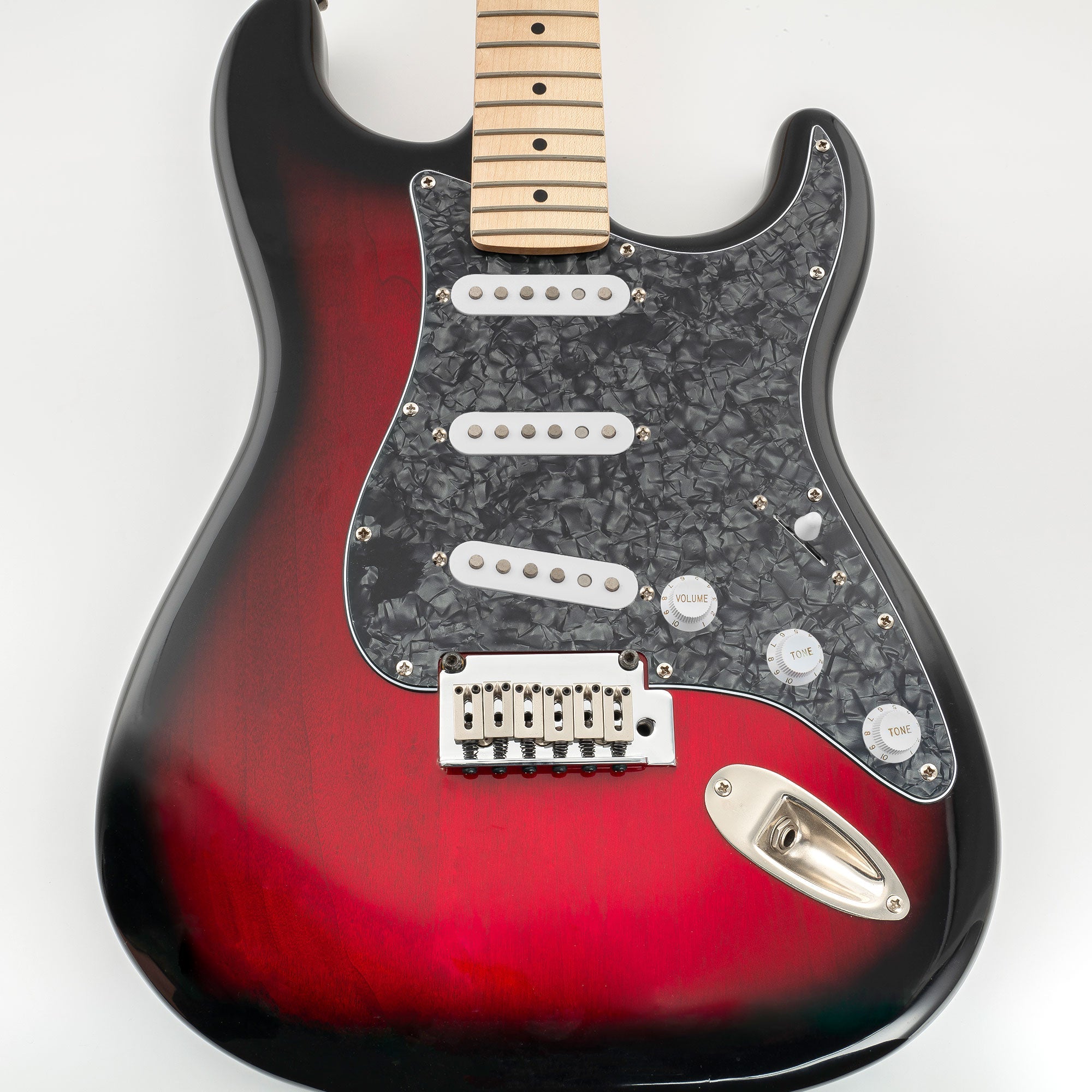 Musiclily Pro SSS 11-Hole Strat Guitar Pickguard and BackPlate Set for Fender USA/Mexican Standard Strat Modern Style, 1/3/4Ply