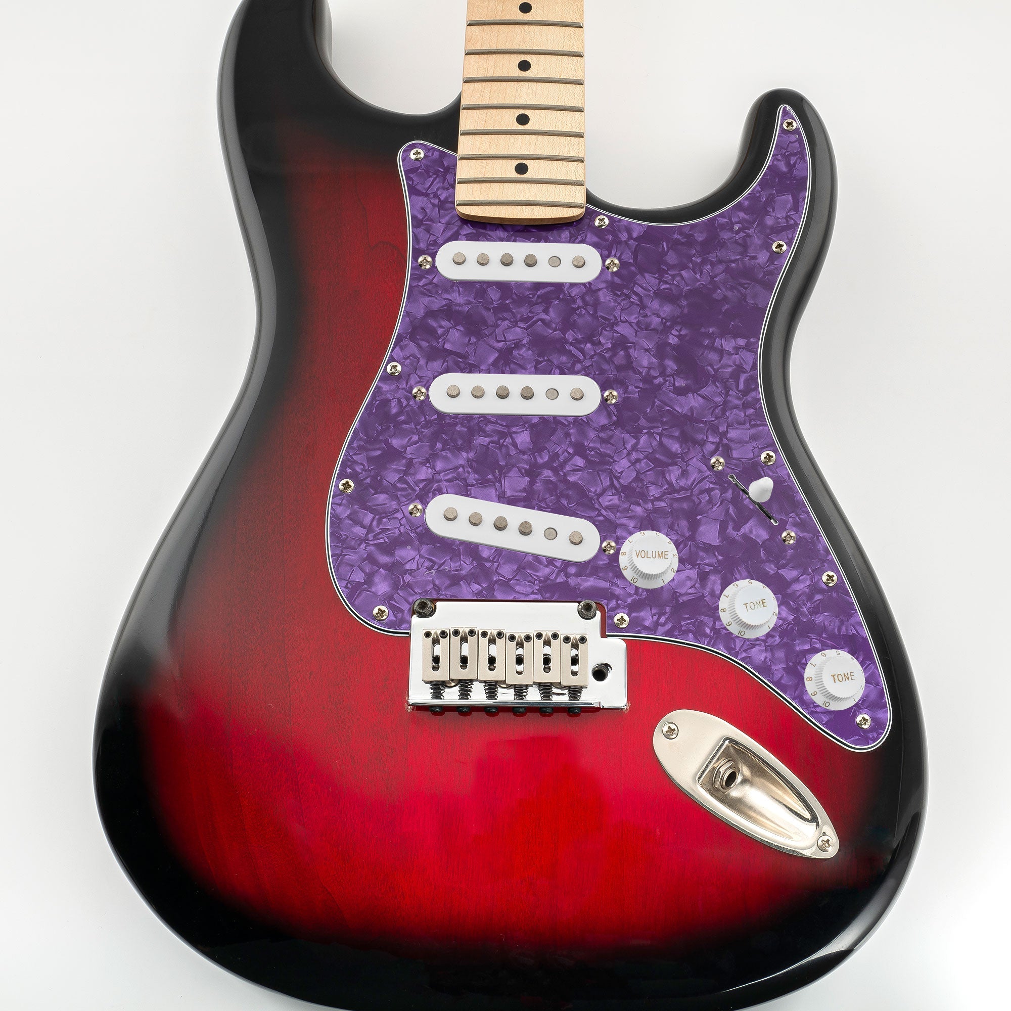 Musiclily Pro SSS 11-Hole Strat Guitar Pickguard and BackPlate Set for Fender USA/Mexican Standard Strat Modern Style, 1/3/4Ply