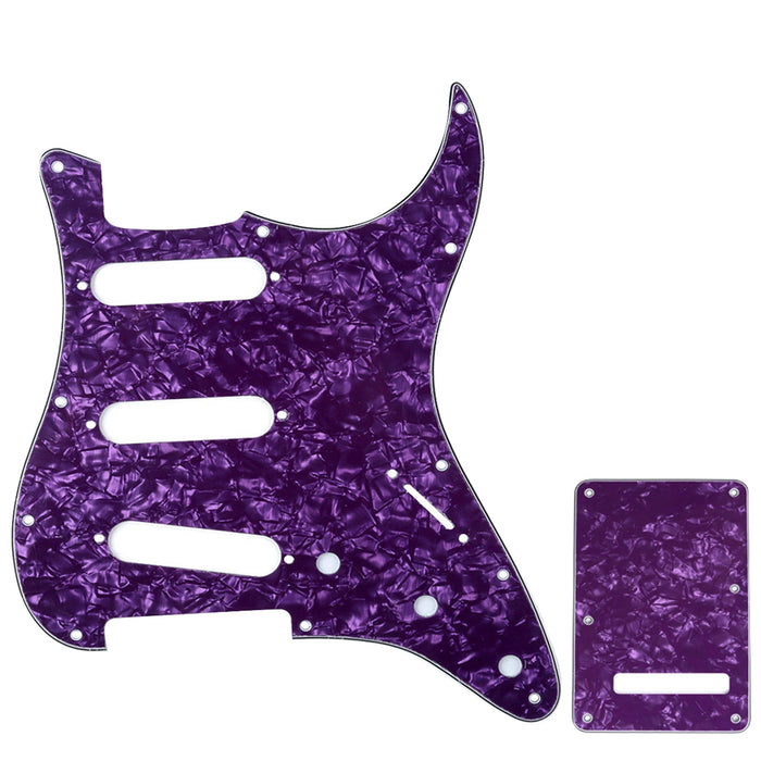 musiclily pro sss 11 hole strat guitar pickguard and backplate set for fender usa mexican standard strat modern style 1 3 4ply mx0111mx0021p